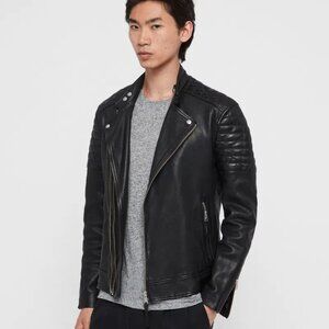 All Saints Black Leather Biker Jacket